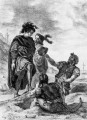 Hamlet und Horatio auf dem Friedhof Skizze romantische Eugene Delacroix